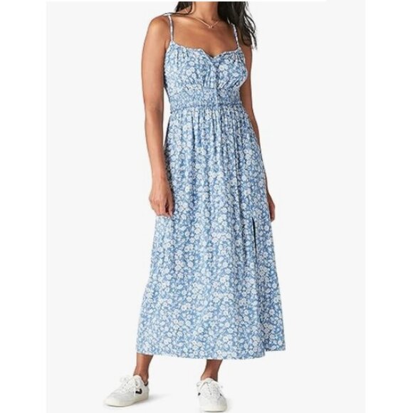 LUCKY BRAND  Printed Smocked Dress - Picture 1 of 1